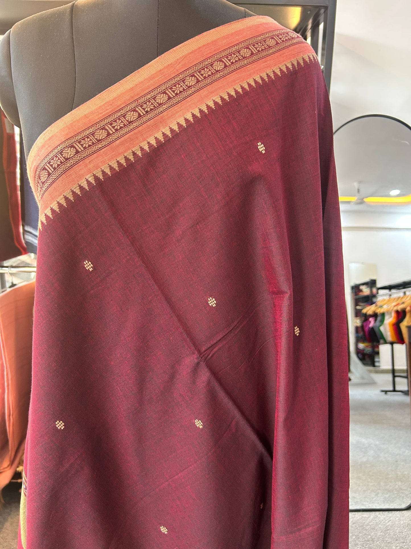 MARRON DHANIAKHALI SAREE