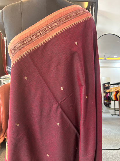 MARRON DHANIAKHALI SAREE