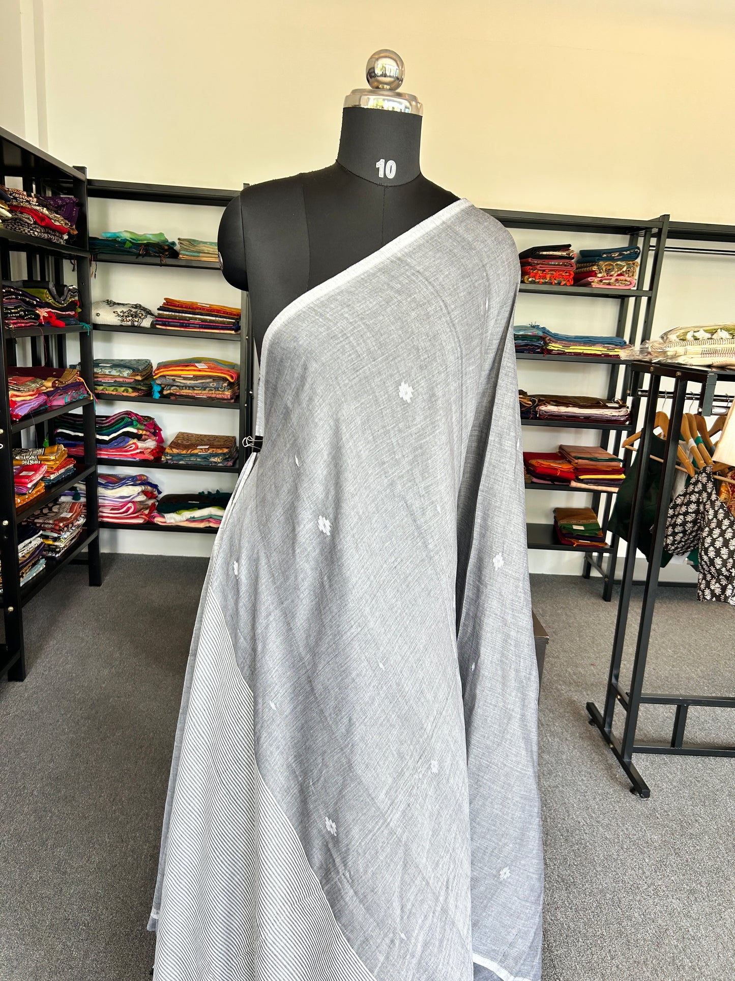 GREY JAMDANI SAREE