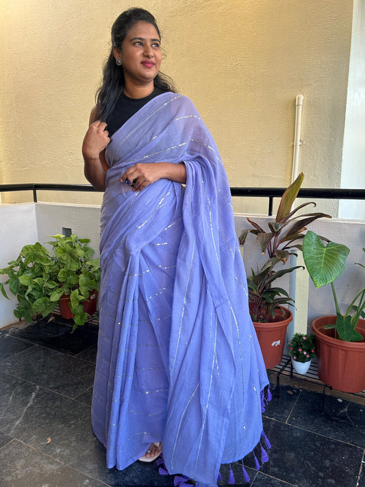 PURPLE MUL SAREE