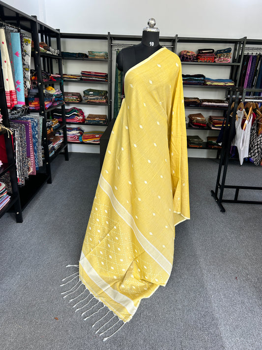 YELLOW JAMDANI SAREE