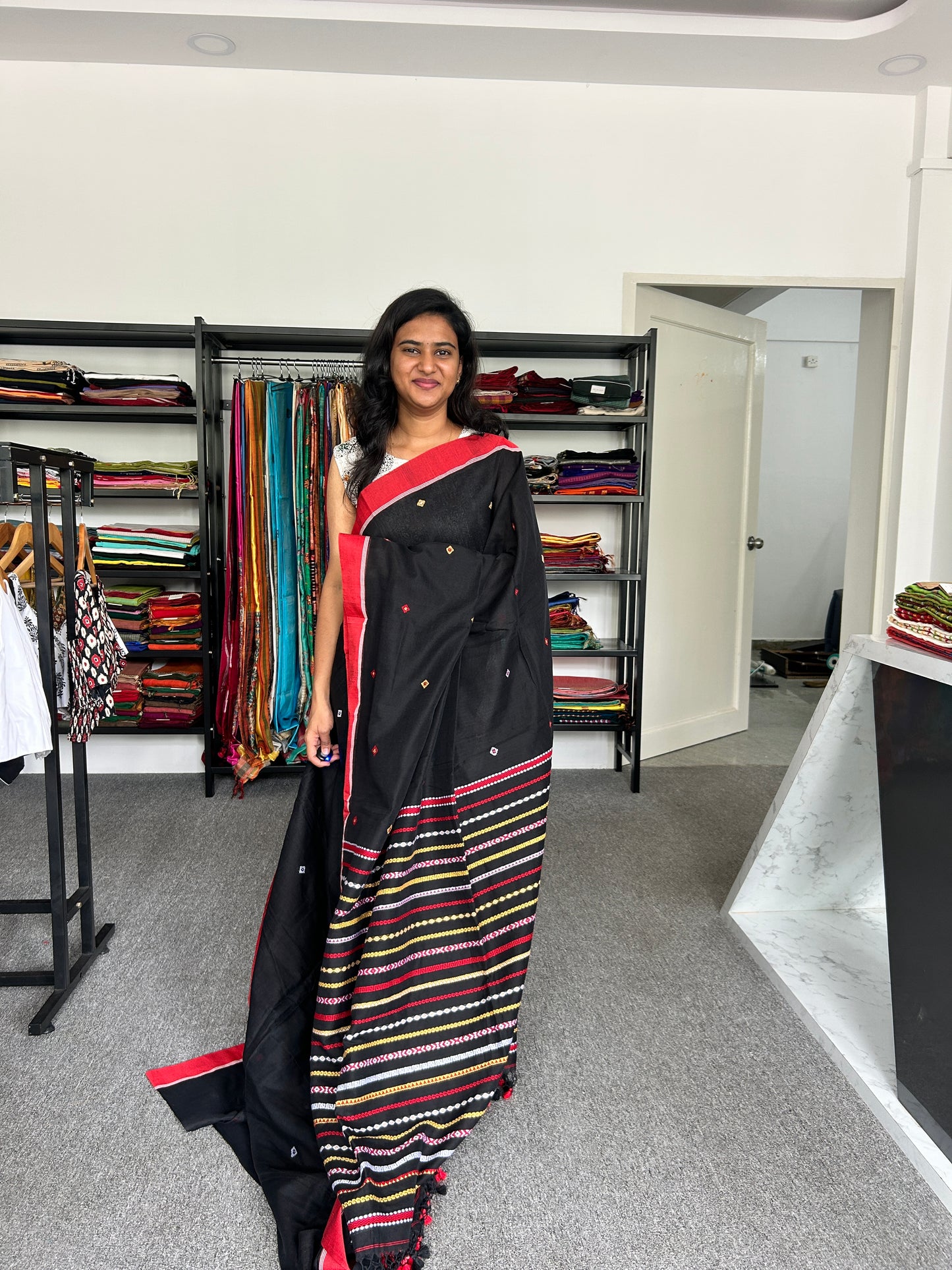 BLACK BEGAMPURI SAREE