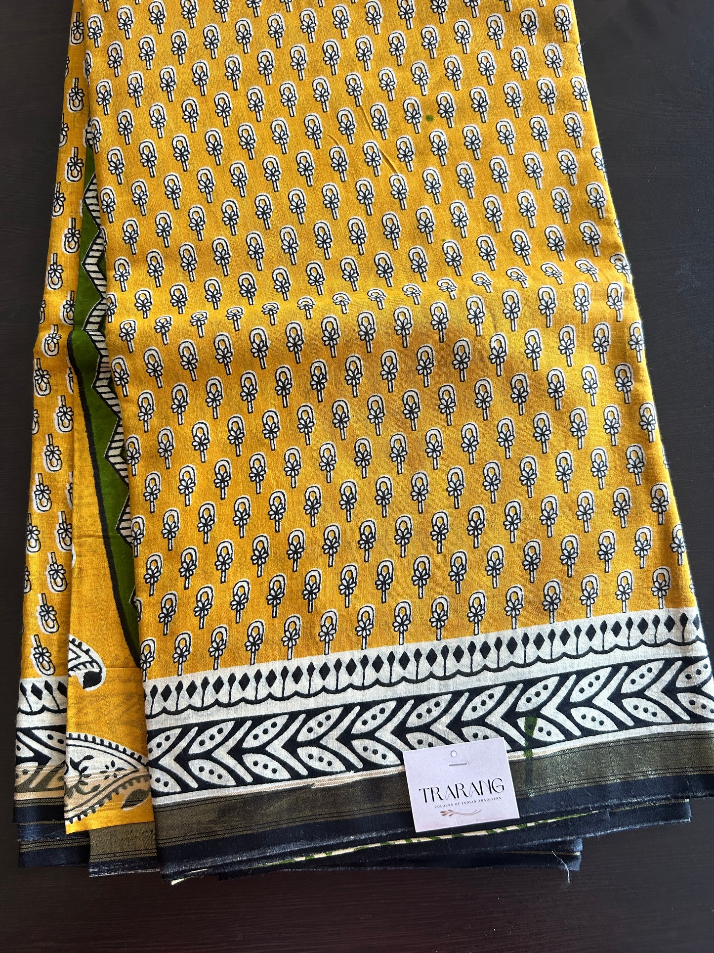 Yellow chanderi mul cotton