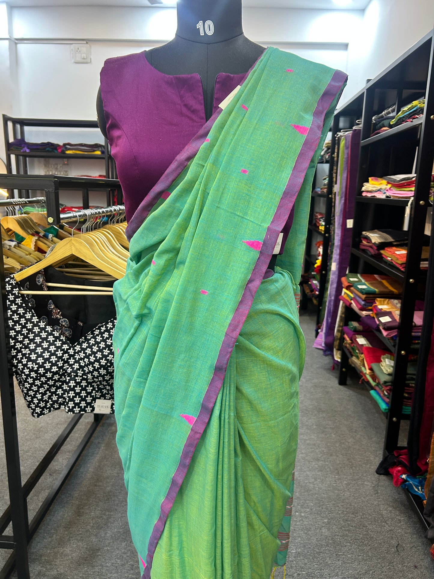 GREEN JAMDANI SAREE