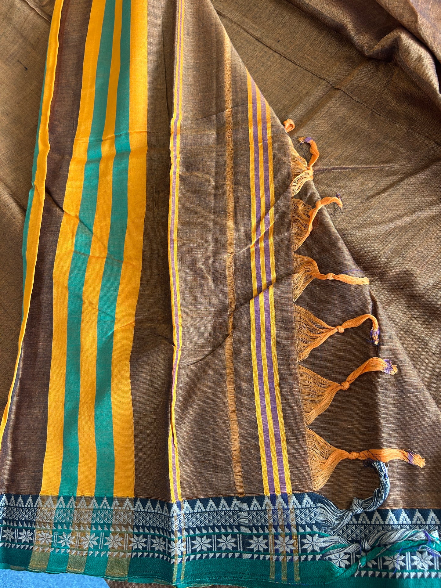 Yellow Narayanpet saree