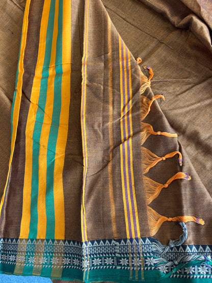 Yellow Narayanpet saree