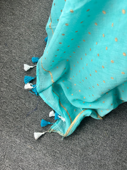BLUE MUL SAREE