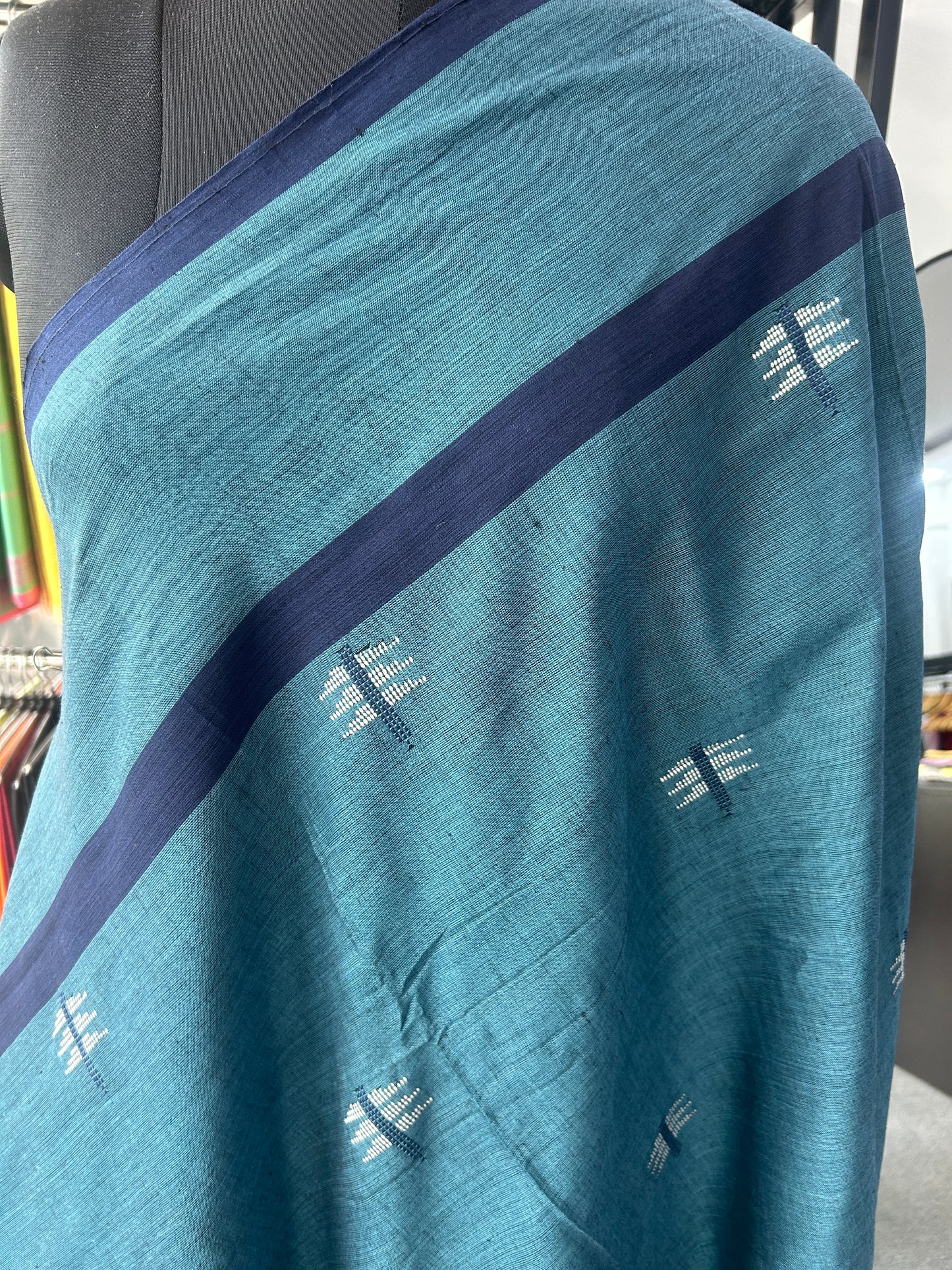 BLUE DHANIAKHALI SAREE