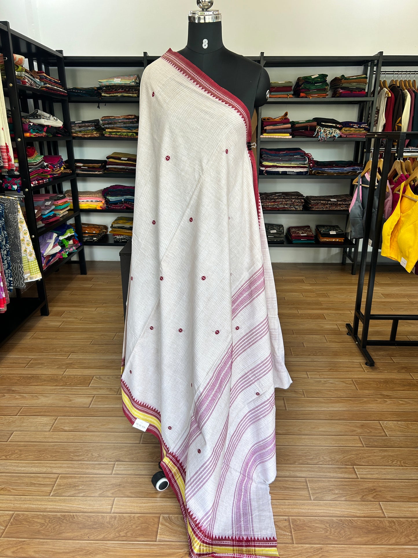 OFF WHITE DHANIAKHALI SAREE