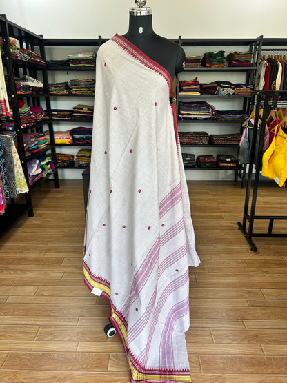 OFF WHITE DHANIAKHALI SAREE
