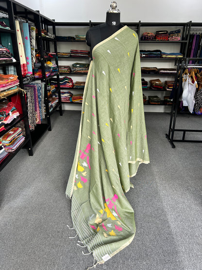 GREEN JAMDANI SAREE