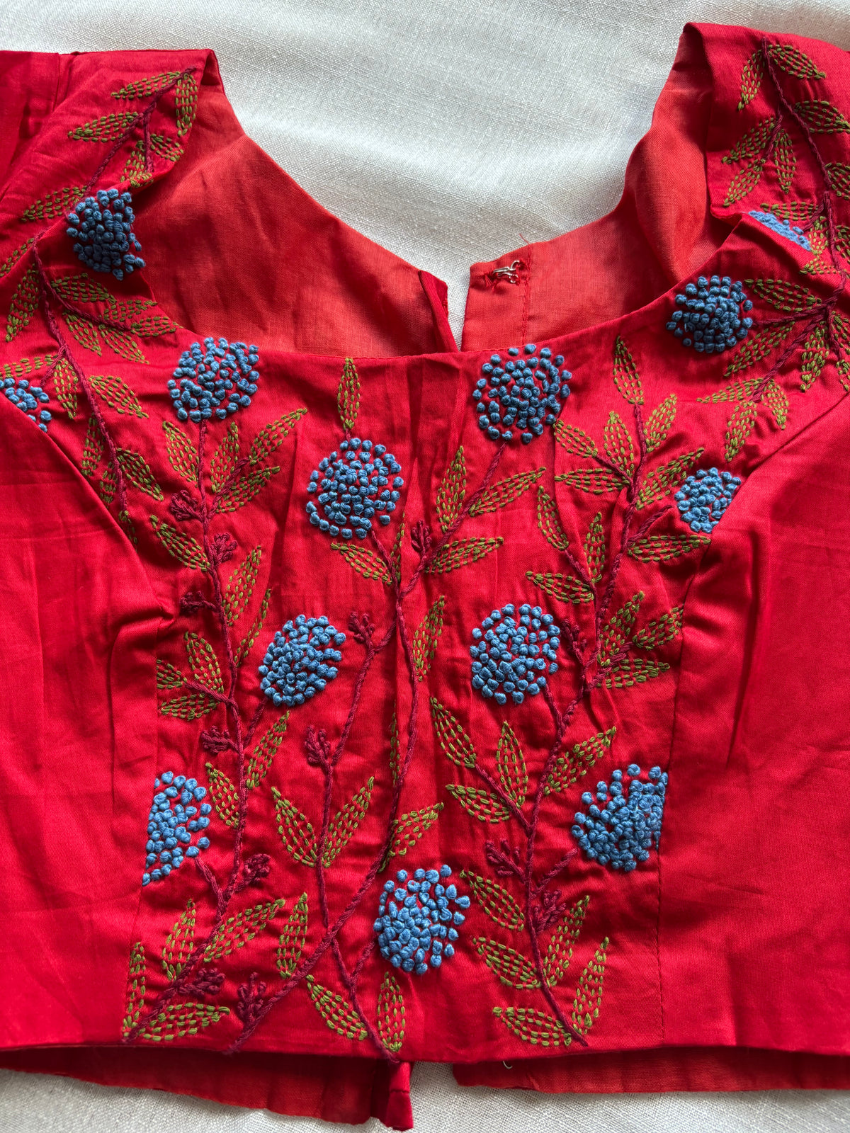 Red Embroidered blouse