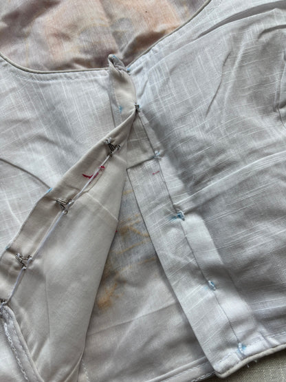 White hand painted blouse