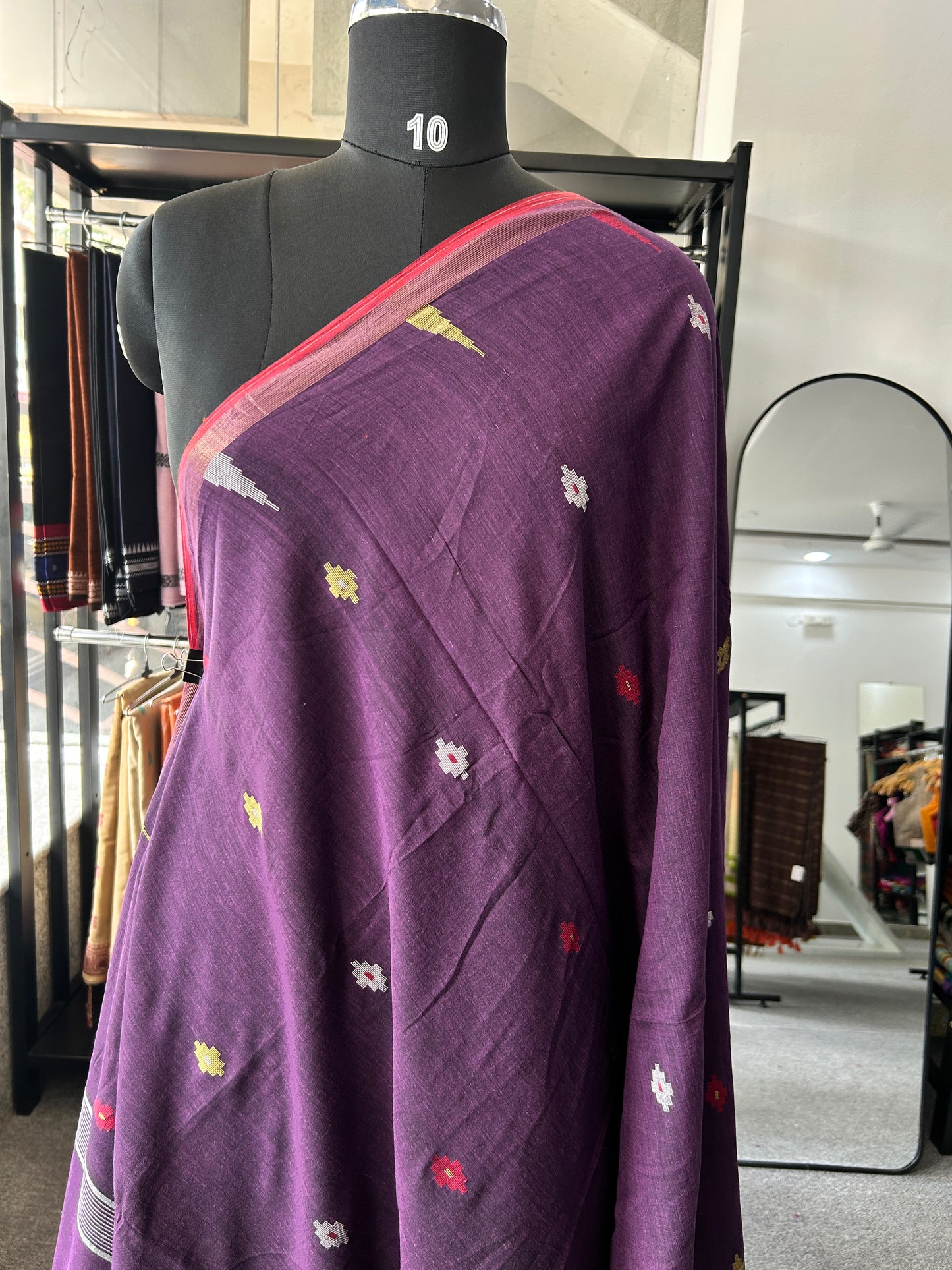 PURPLE KHADI JAMDANI SAREE