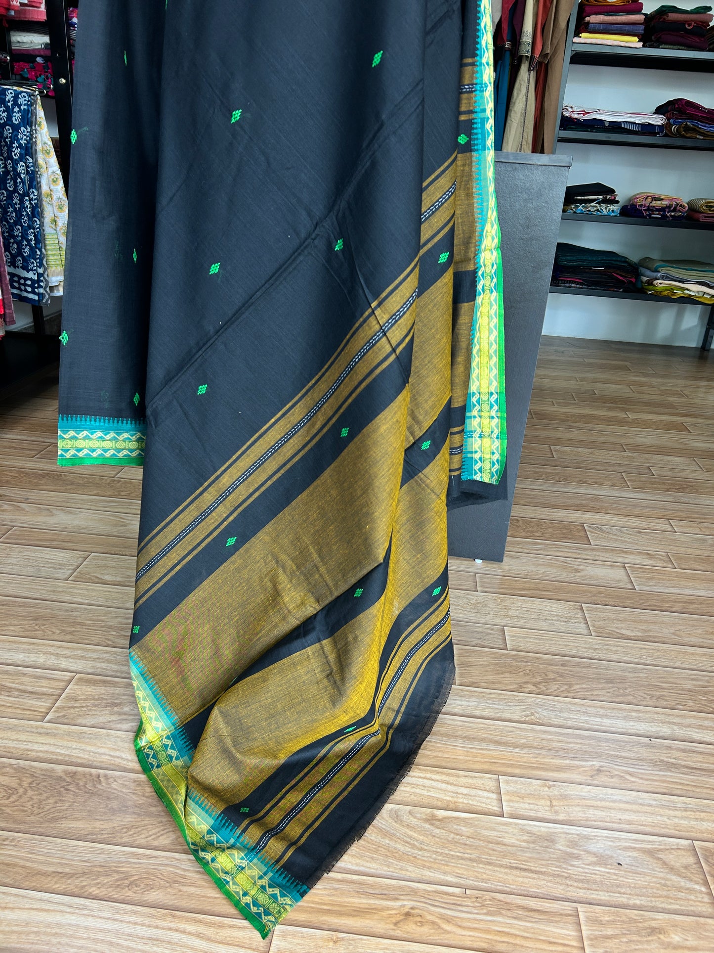 BLACK DHANIAKHALI SAREE