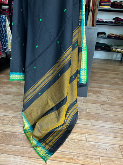 BLACK DHANIAKHALI SAREE