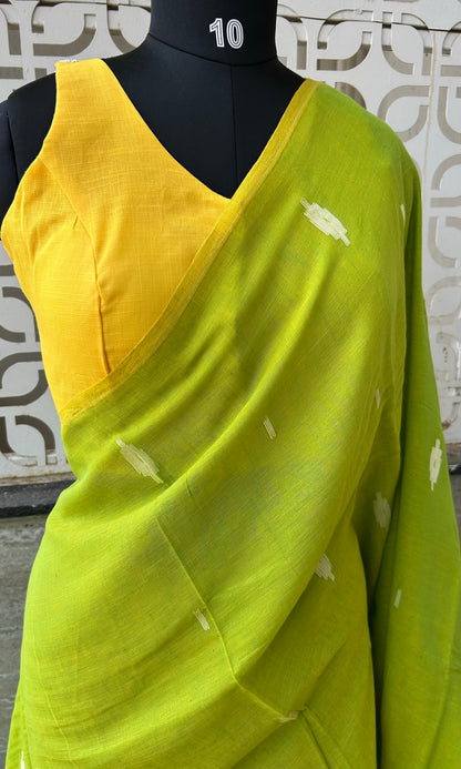 GREEN MUL JAMDANI SAREE