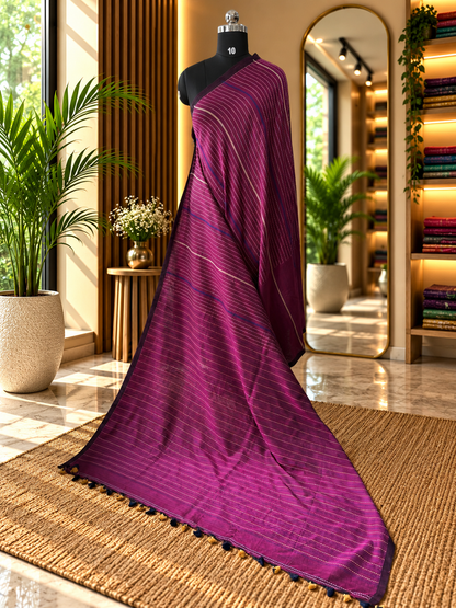 PURPLE MERCERISED SAREE