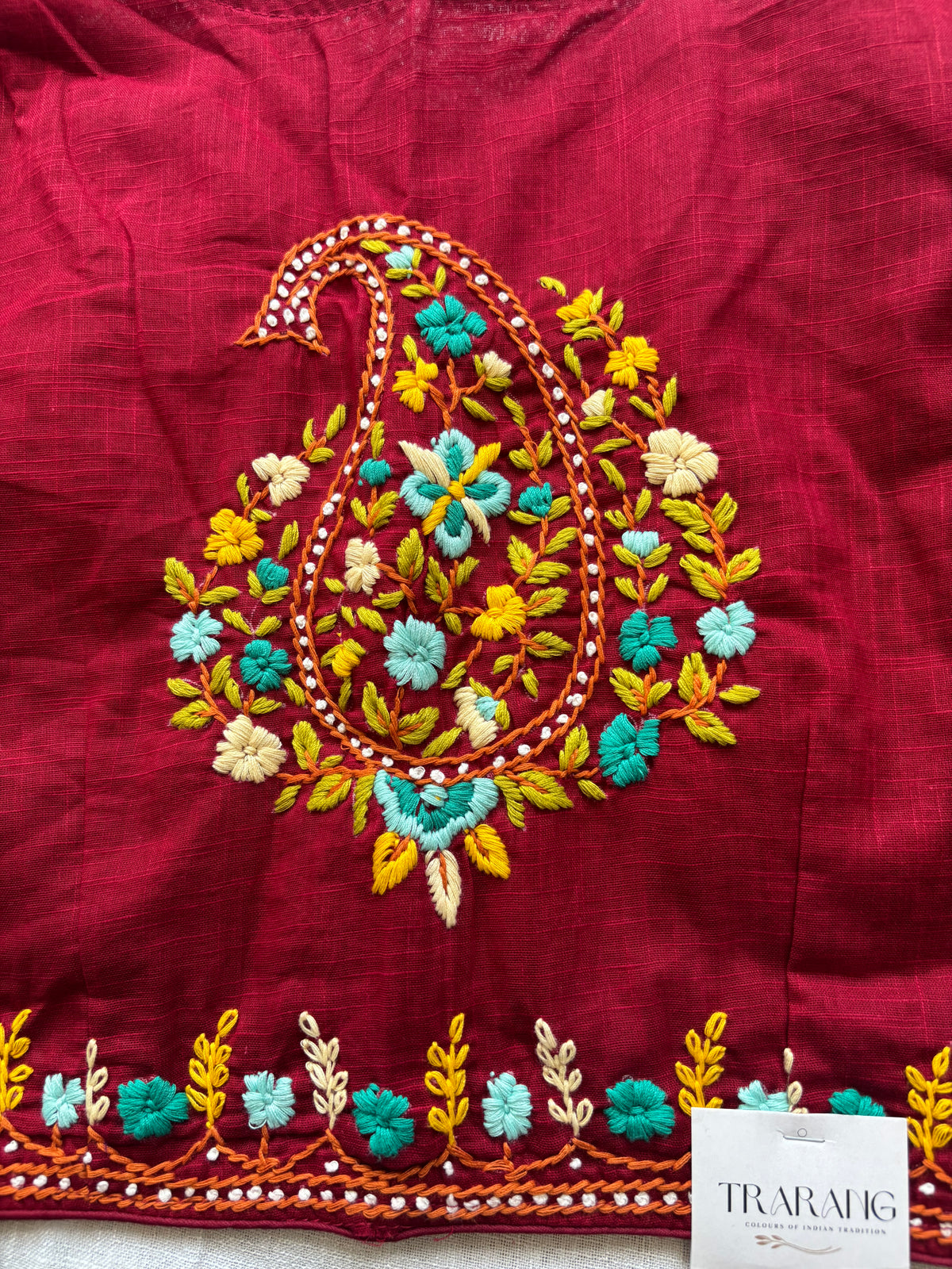 Maroon Embroidered blouse
