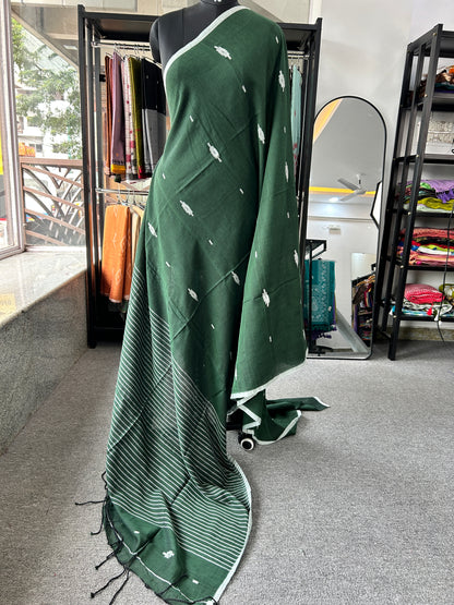 GREEN MUL JAMDANI SAREE