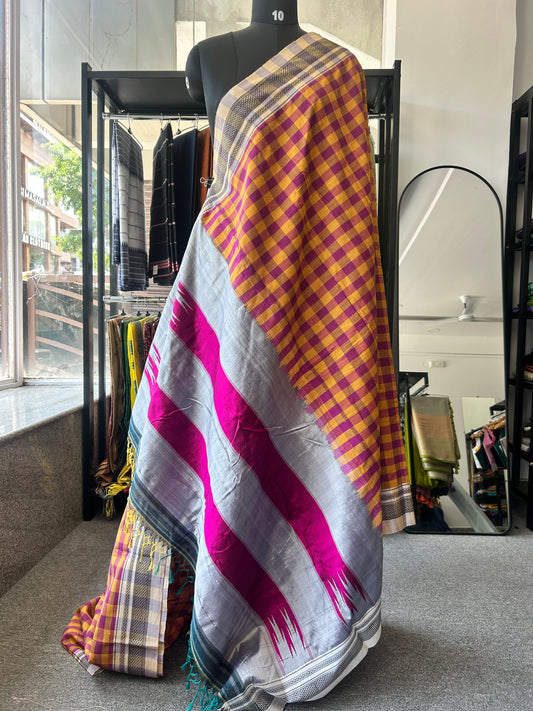 CHECKS HANDLOOM ILKAL SAREE