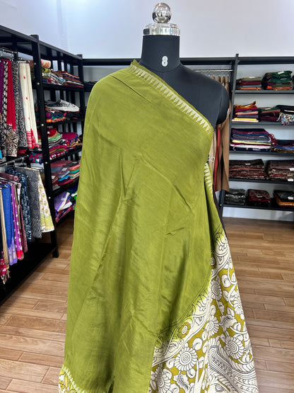 Green kalamkari saree