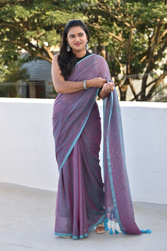 PURPLE  MUL SAREE