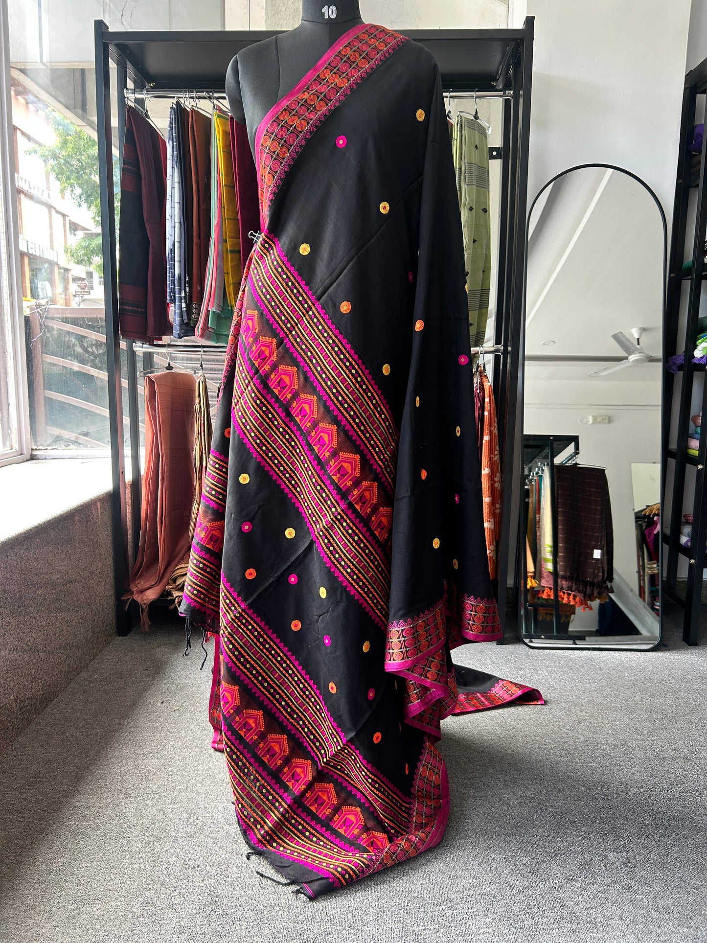 BLACK MERCERISED SAREE