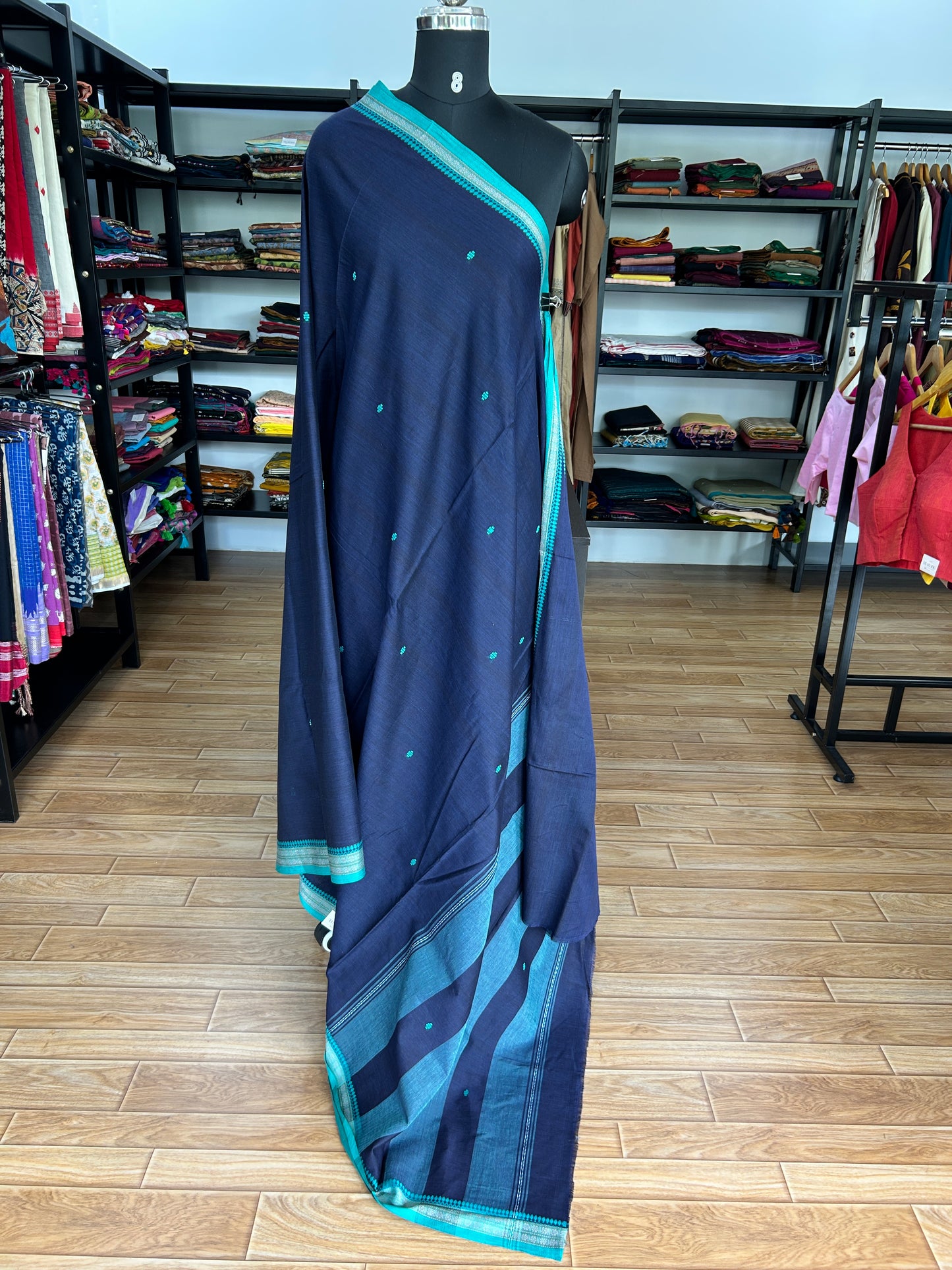 BLUE DHANIAKHALI SAREE