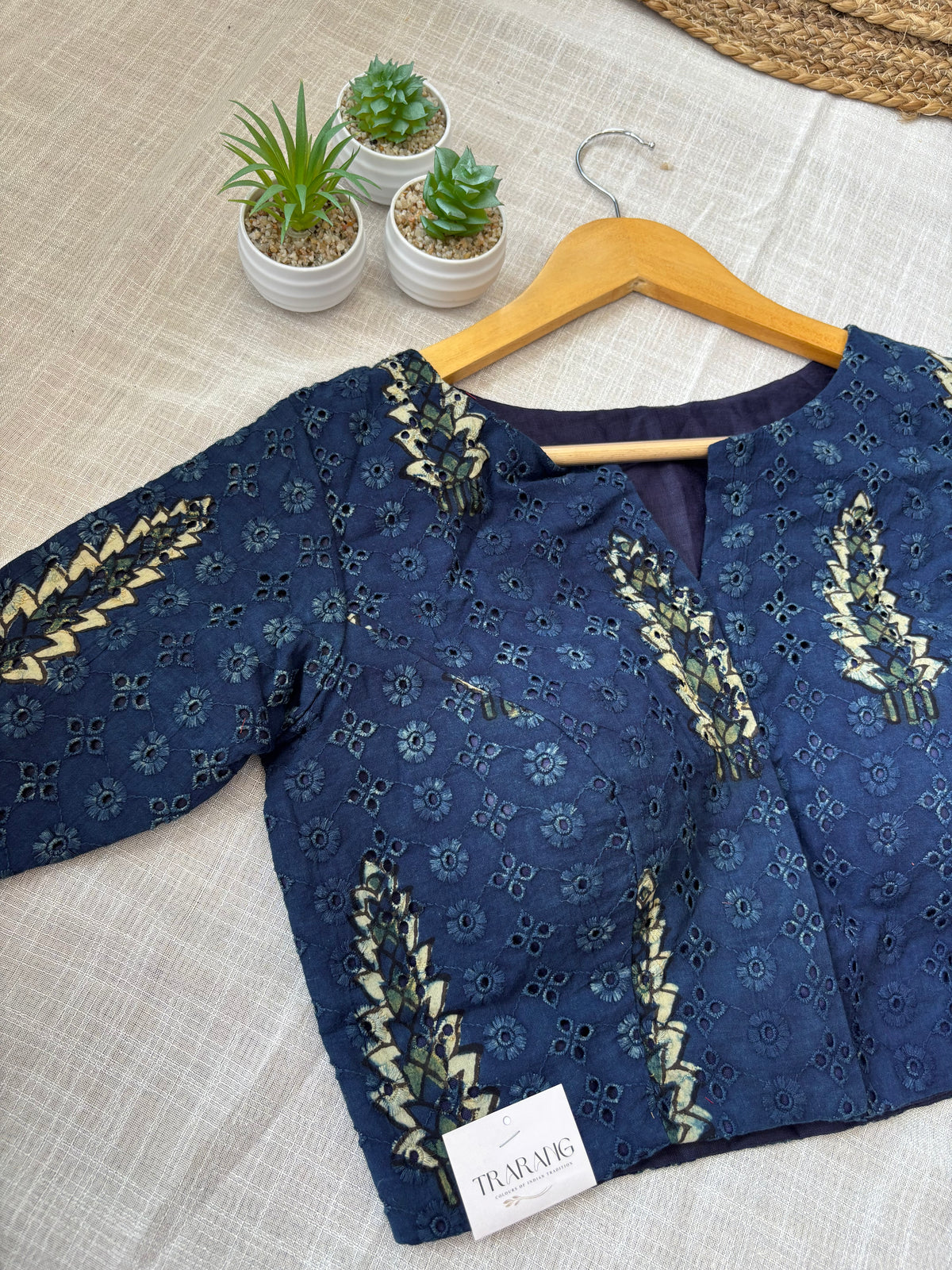 NAVY BLUE HAKOBA BLOUSE