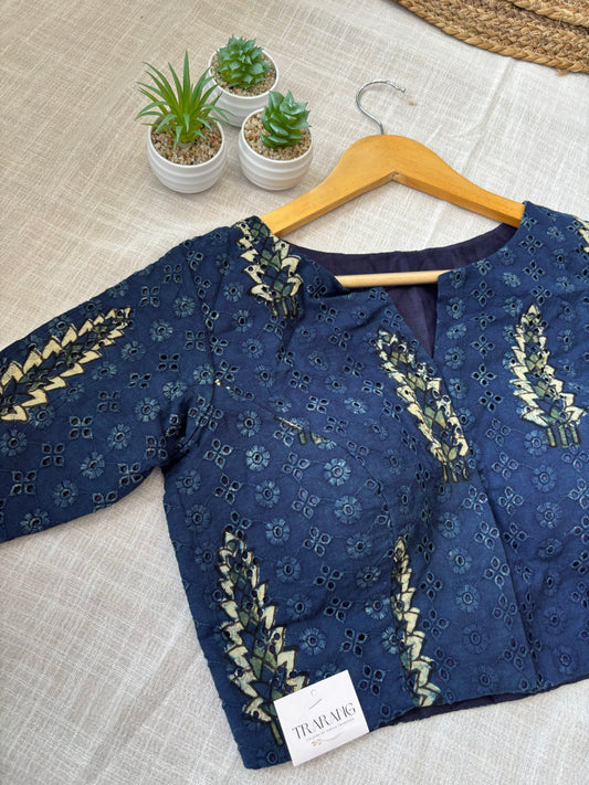 NAVY BLUE HAKOBA BLOUSE