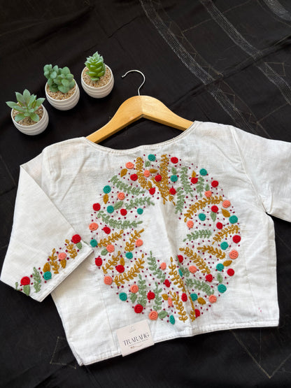 WHITE EMBROIDERED  BLOUSE