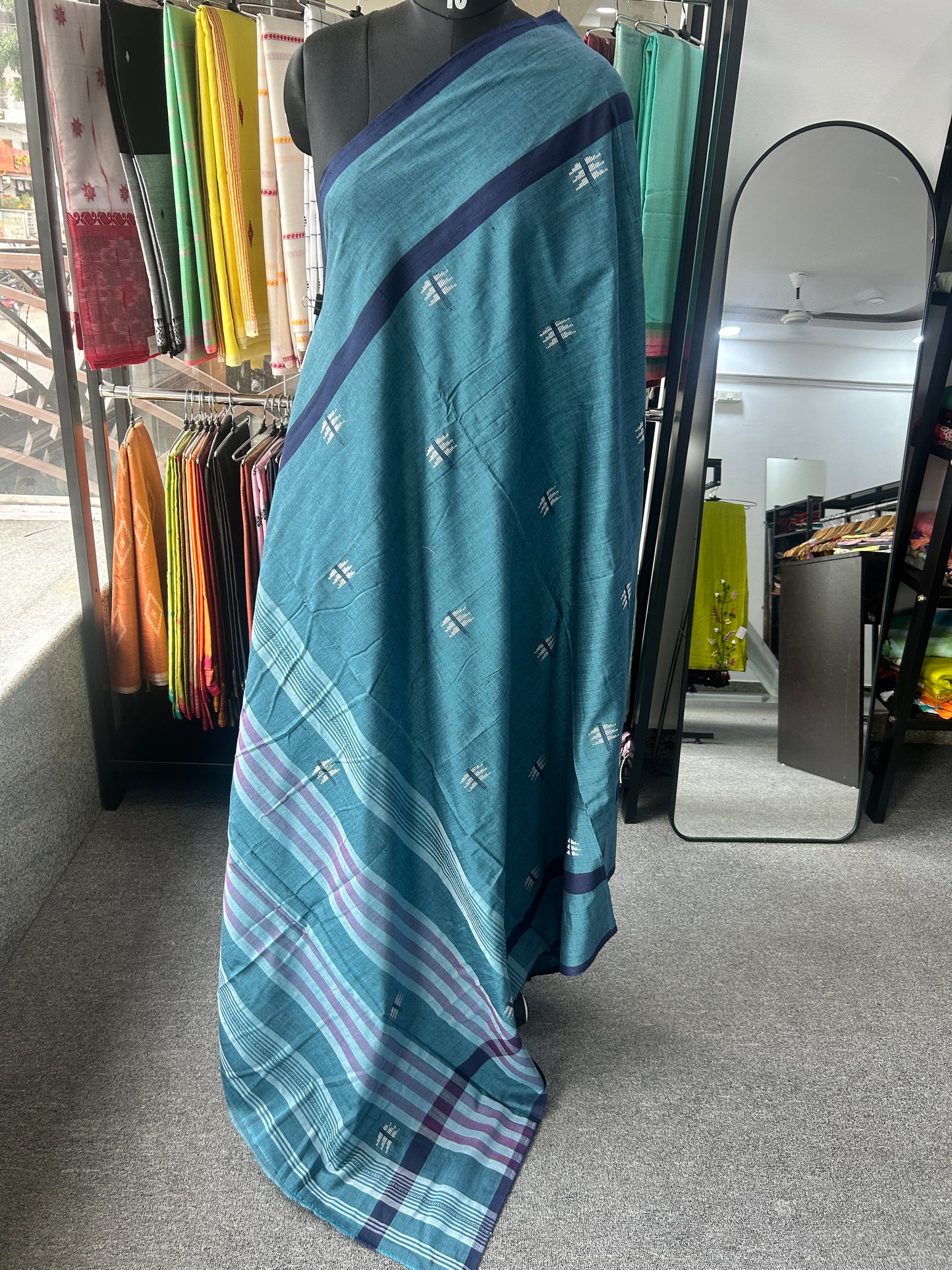 BLUE DHANIAKHALI SAREE