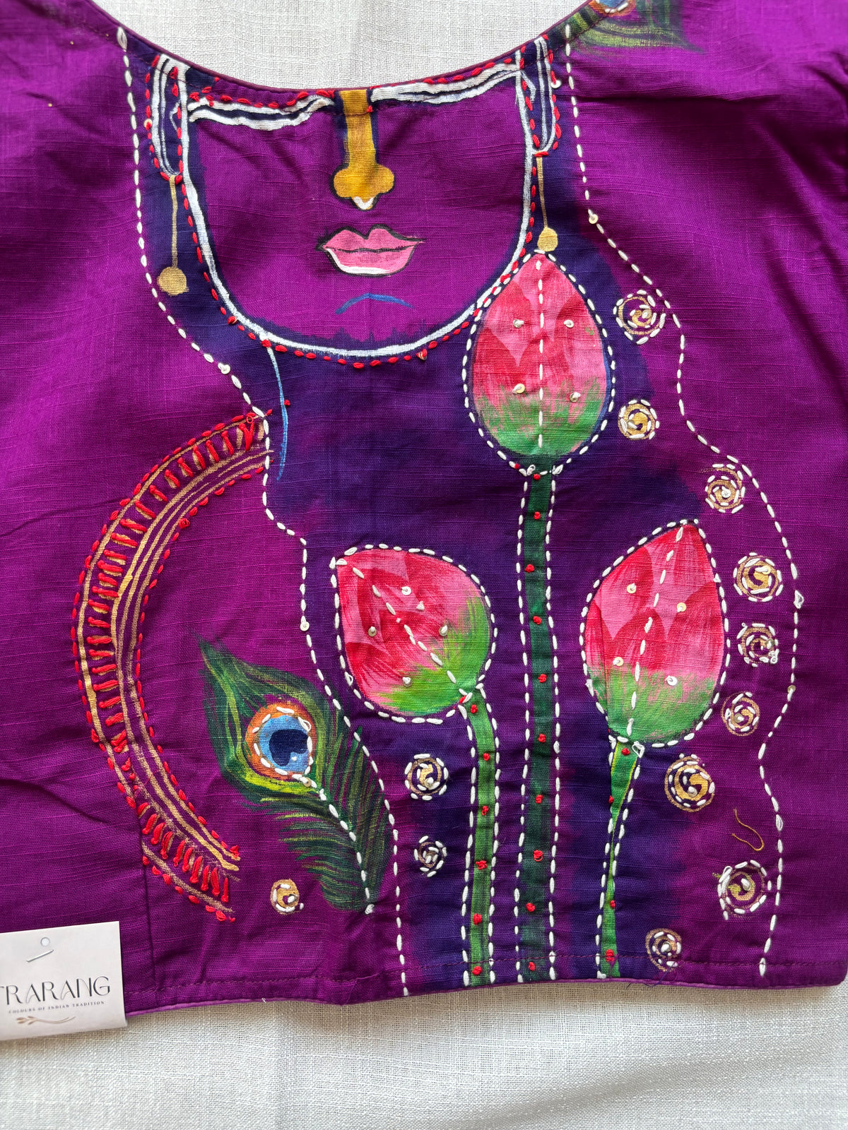 Purple hand painted blouse