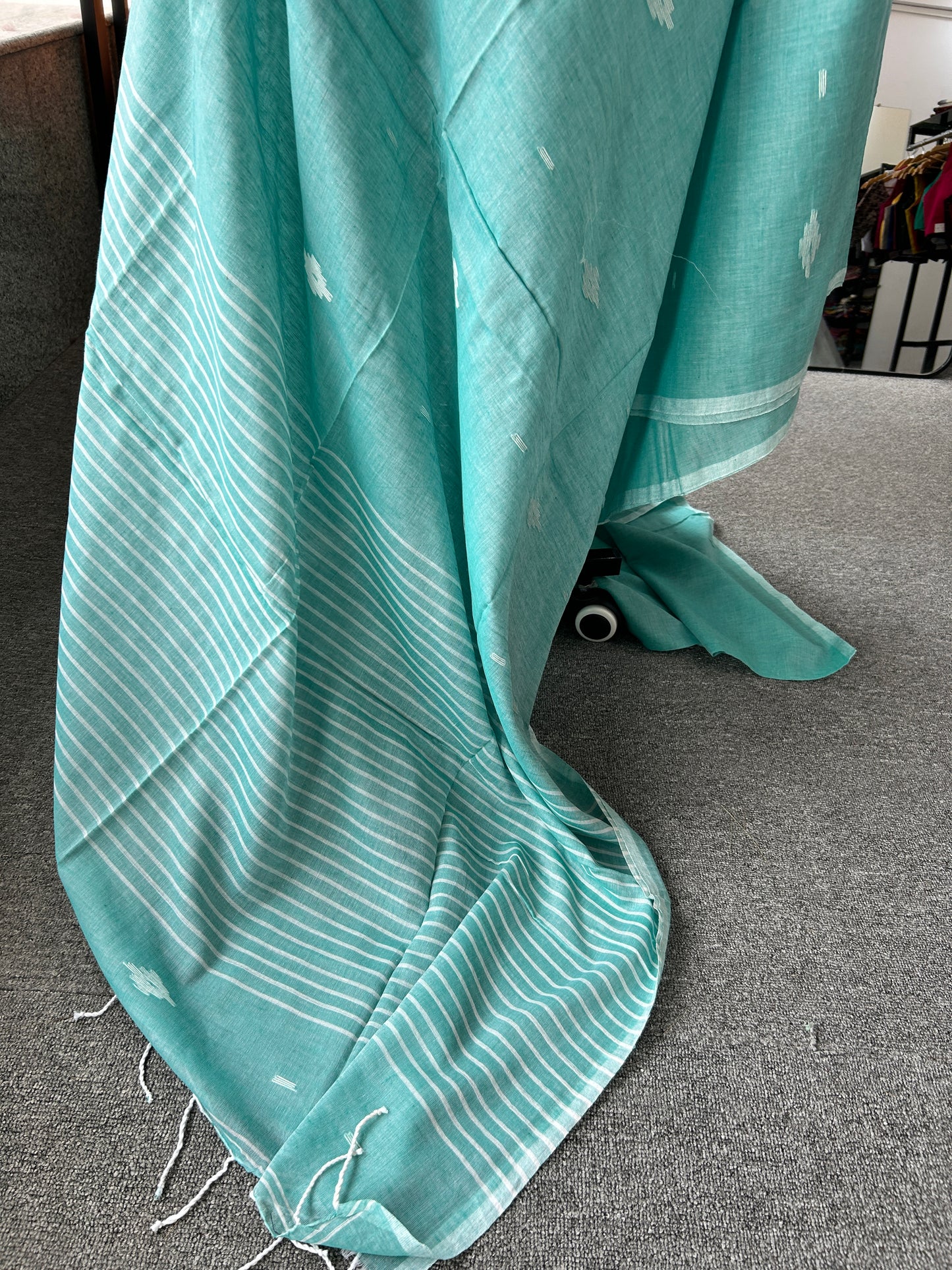 GREEN MUL JAMDANI SAREE