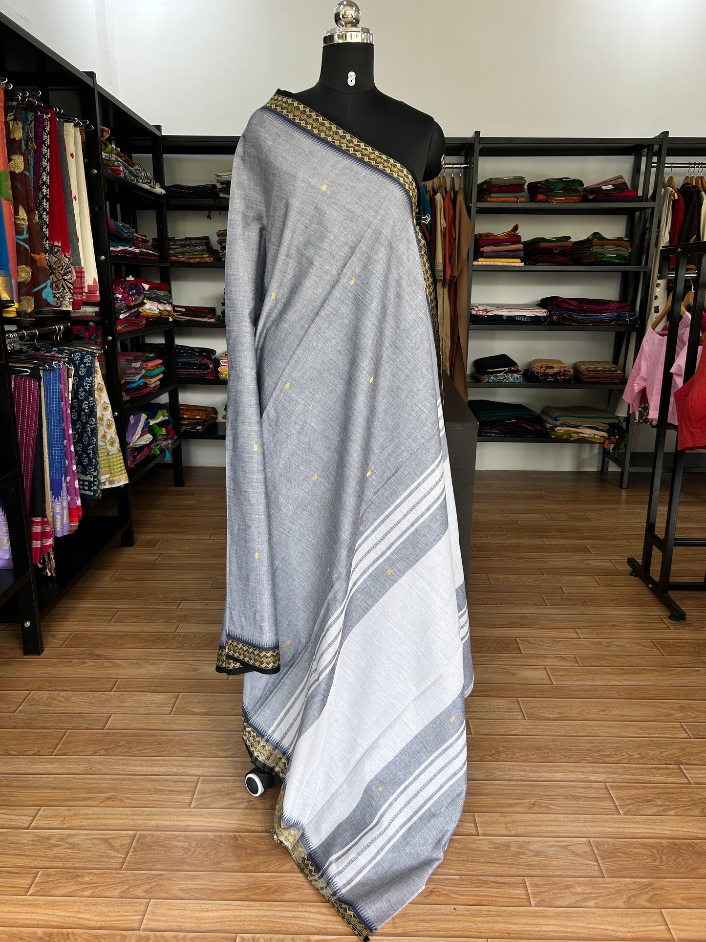 GREY DHANIAKHALI SAREE