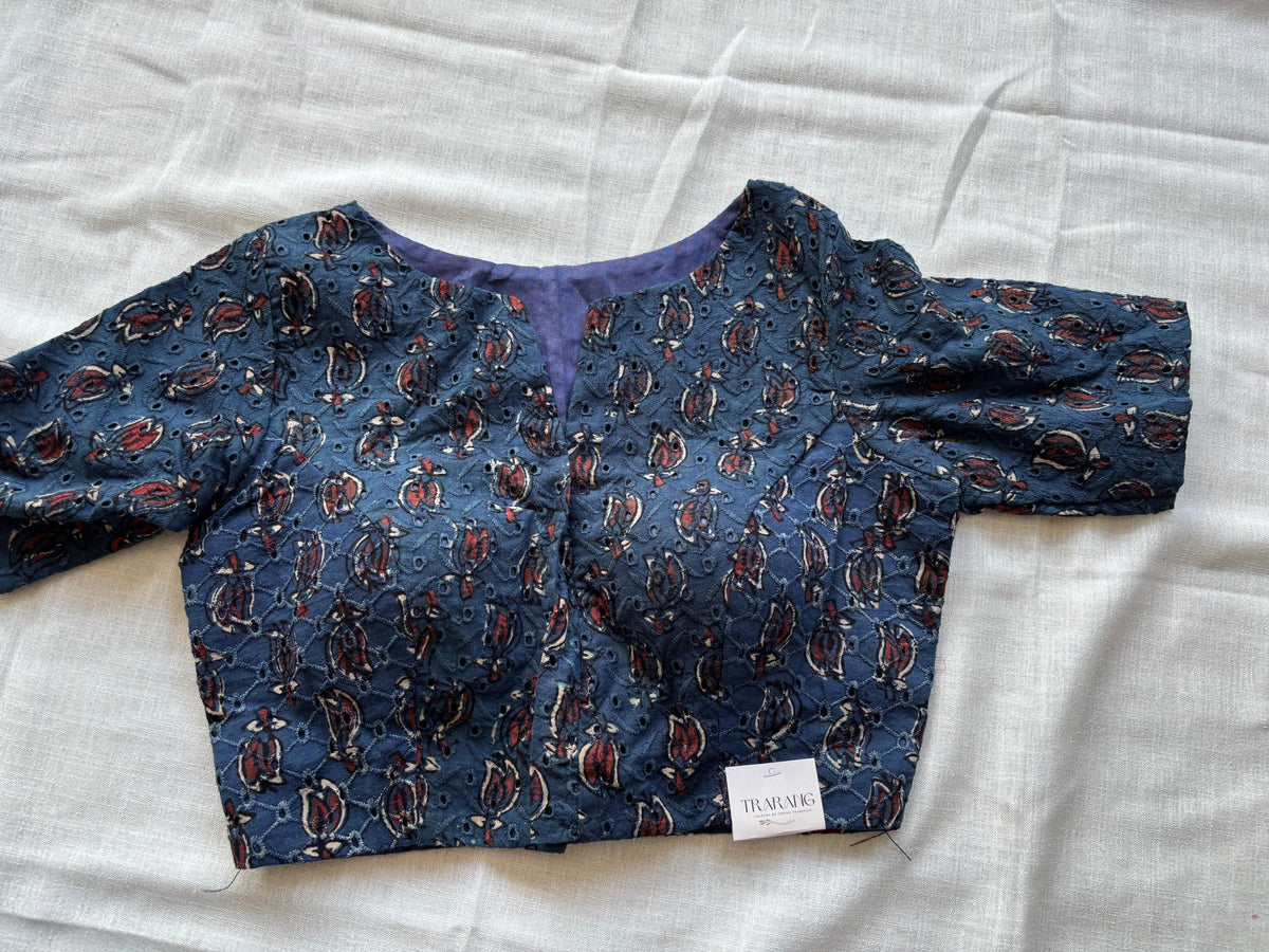 BLUE COTTON BLOUSE