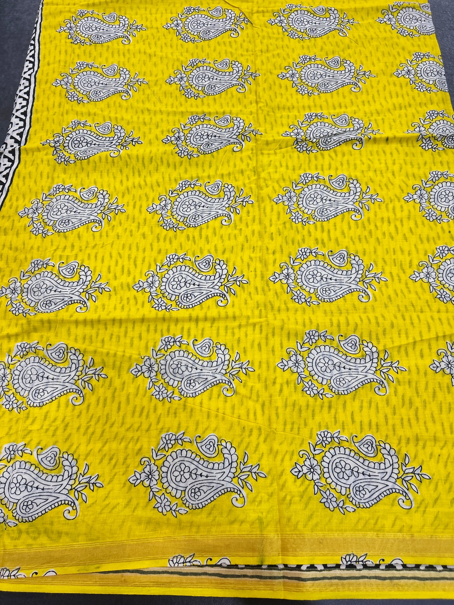 Yellow chanderi mul cotton