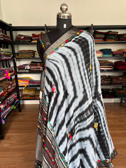 BLACK LINEN SAREE