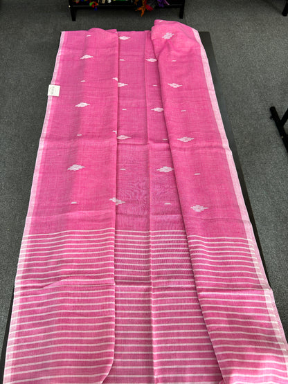 PINK MUL JAMDANI SAREE