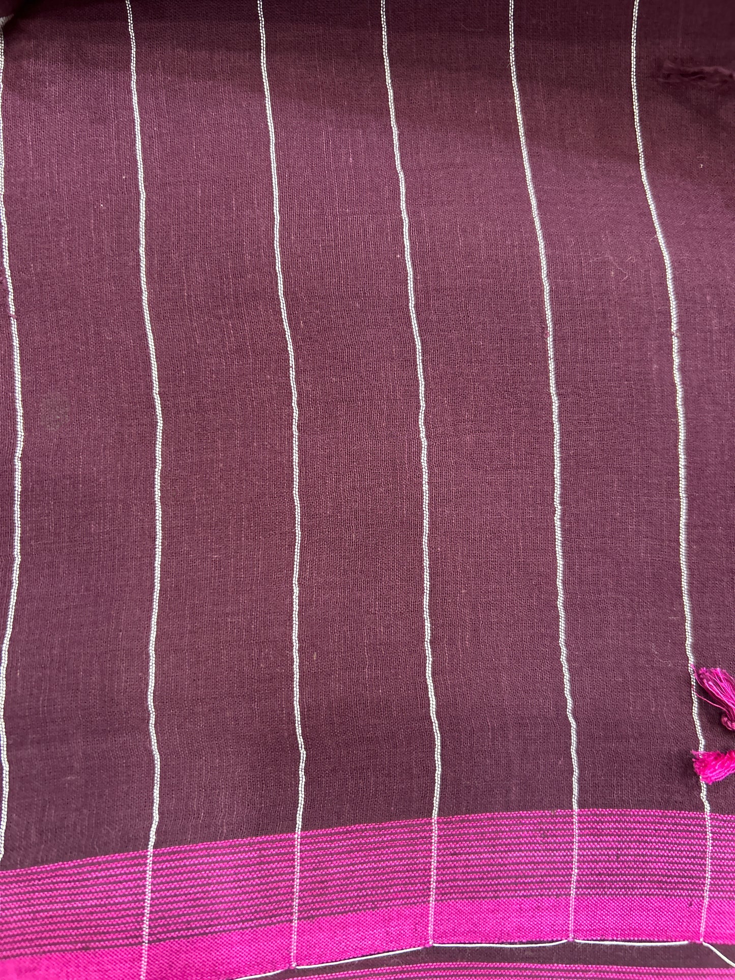 WINE KHADI JAMDANI SAREE