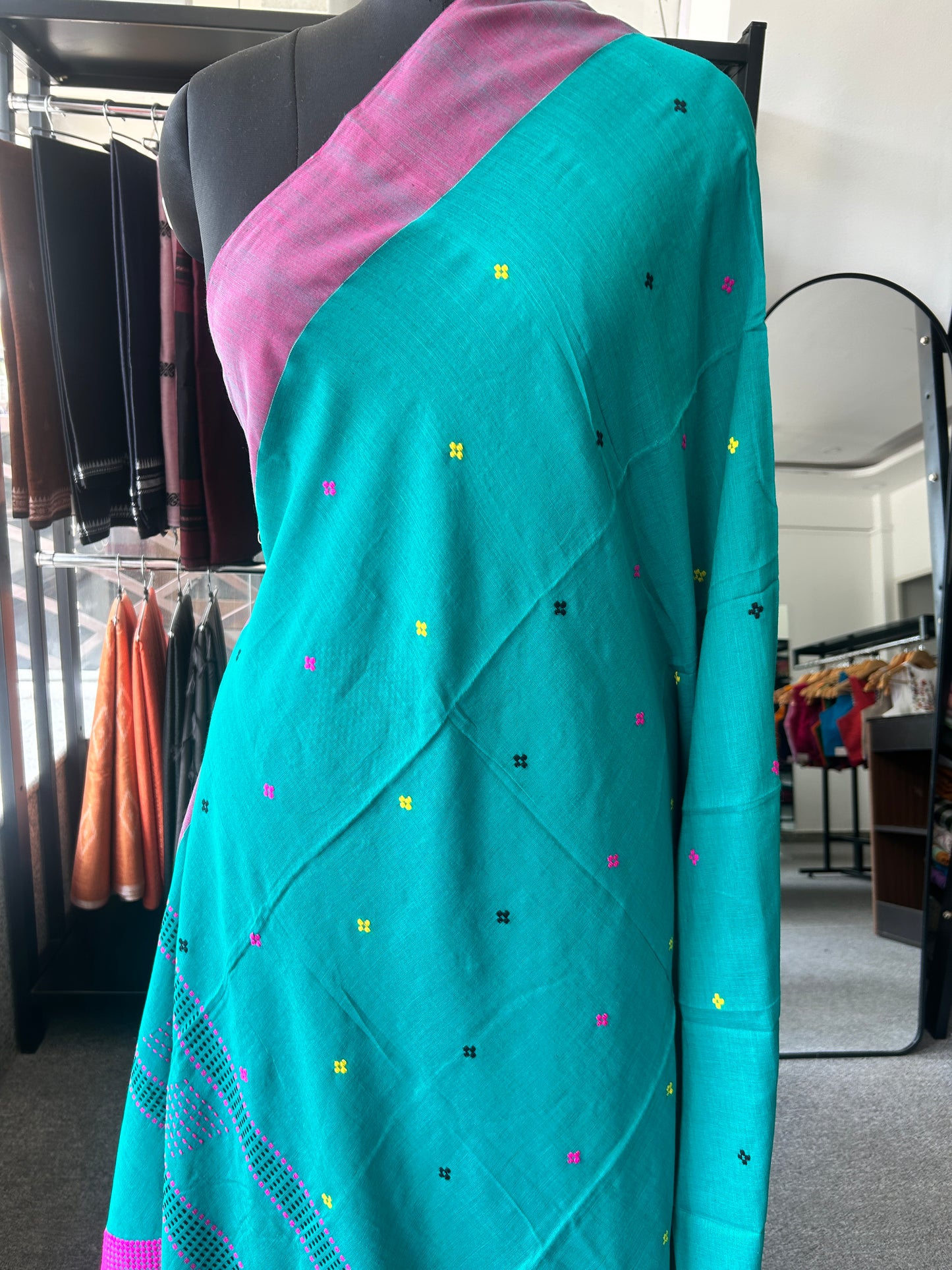 GREEN KHADI COTTON SAREE