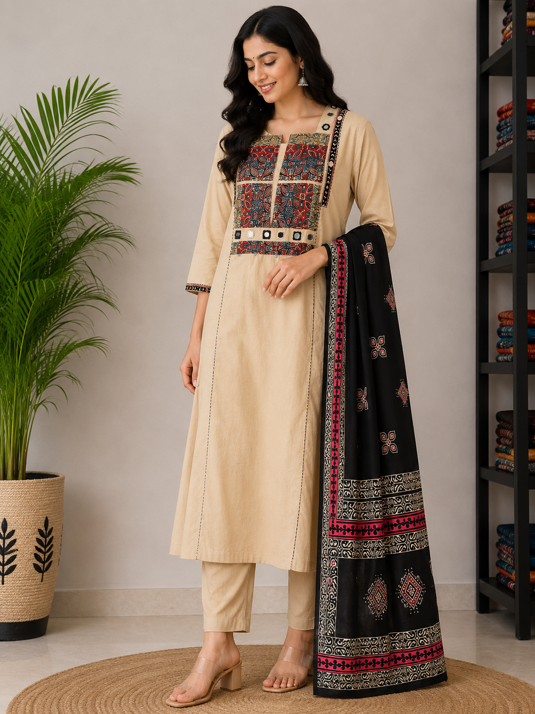 BIEGE GAMTHI COTTON SUIT