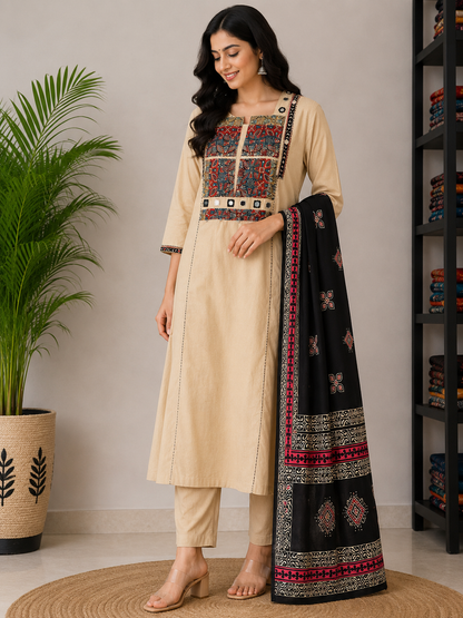 BIEGE GAMTHI COTTON SUIT