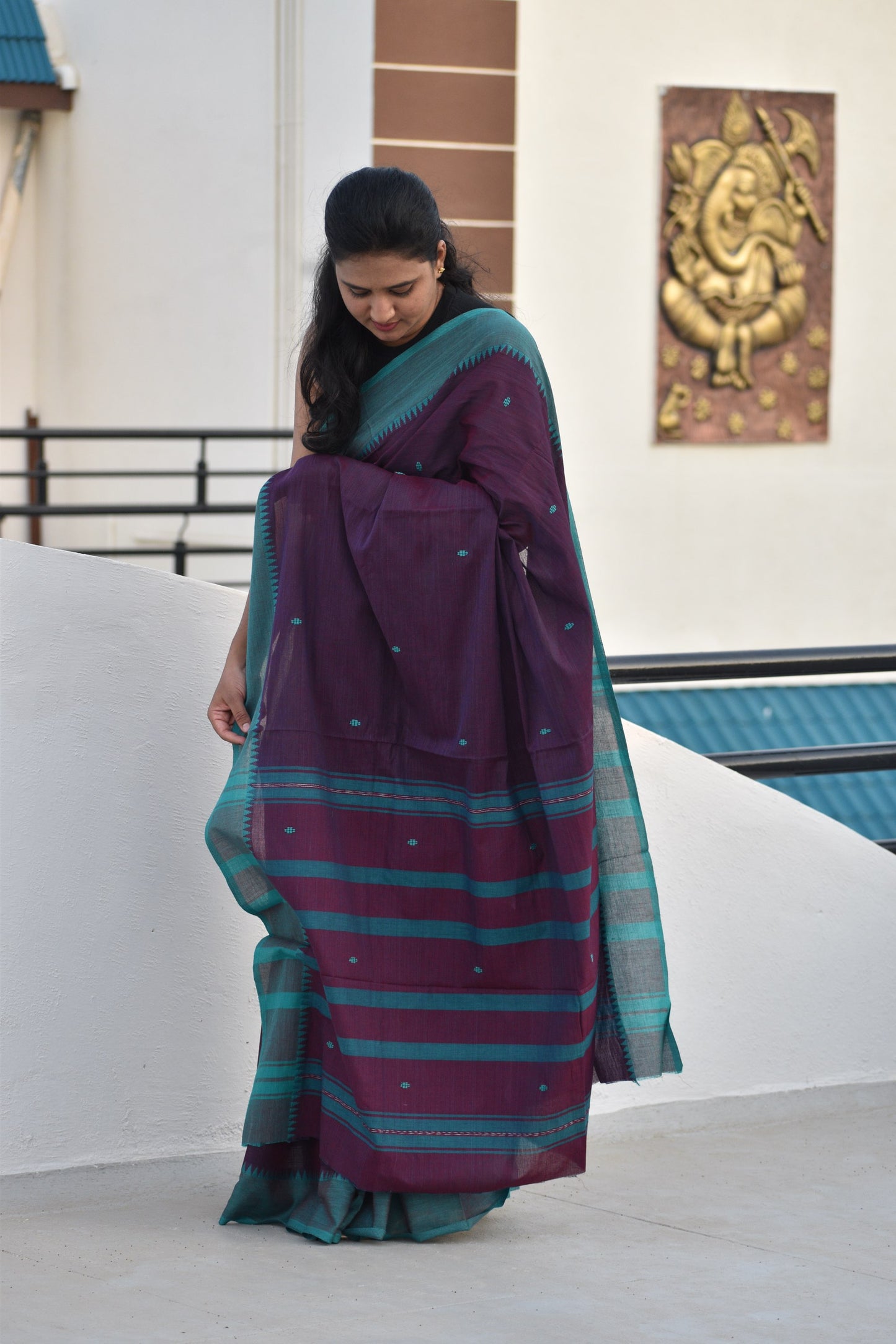 PURPLE DHANIAKHALI SAREE