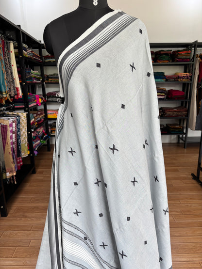 GREY BHUJODI SAREE