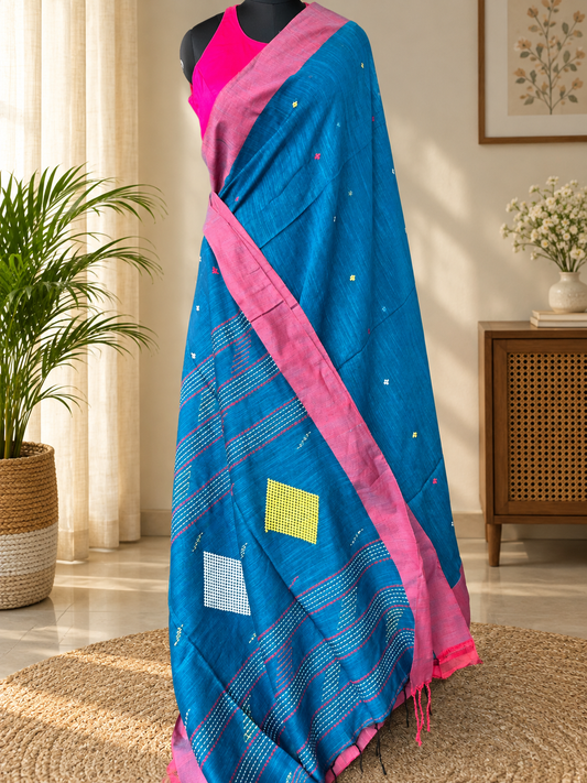 GREEN KHADI COTTON SAREE