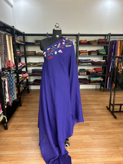 BLUE KATHA MUL SAREE
