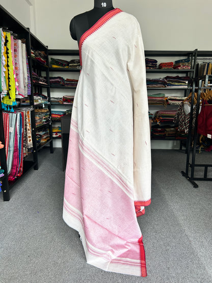 WHITE DHANIAKHALI SAREE