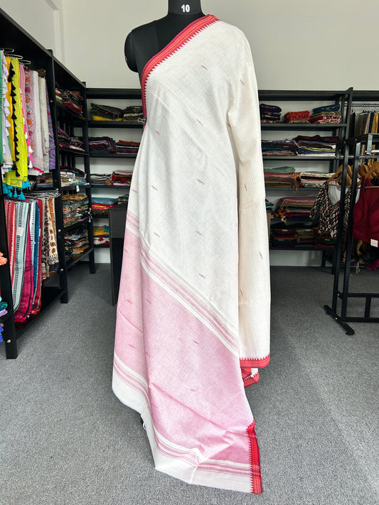 WHITE DHANIAKHALI SAREE